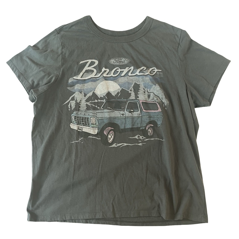 Ford Hybrid Apparel Women's Size XXL 2XL Bronco T-Shirt Green Outdoor Adventure